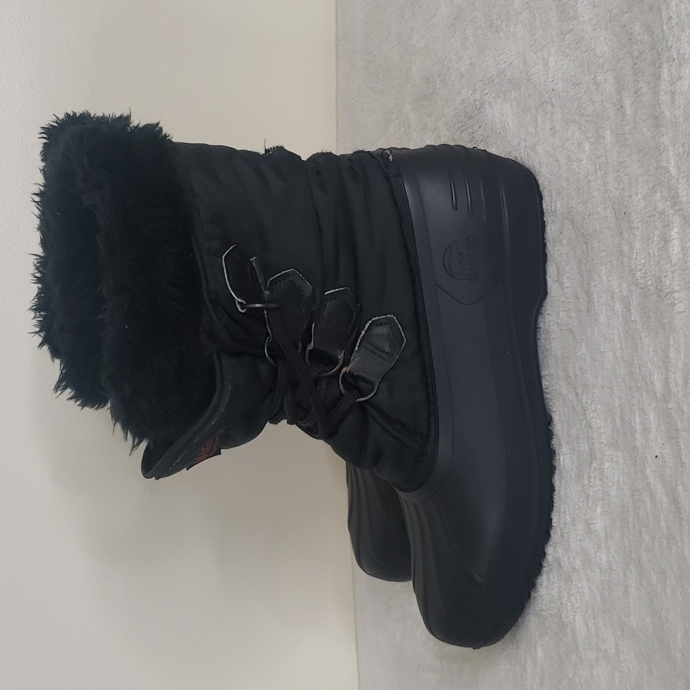 Sorel Kaufman Canada Black Rubber Nylon Boots - Picture 3 of 9